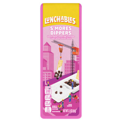 Lunchables S'mores Dippers Honey Graham Sticks, Milk Chocolate Chips, Marshmallow Creme, 2.3 oz Tray