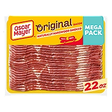 Oscar Mayer Naturally Hardwood Smoked Original Bacon Mega Pack, 22 oz, 22 Ounce