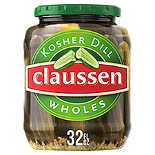 Claussen Wholes Kosher Dill, Pickles, 32 Fluid ounce