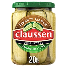 Claussen Deli-Style Hearty Garlic Sandwich Slices Pickles, 20 fl oz