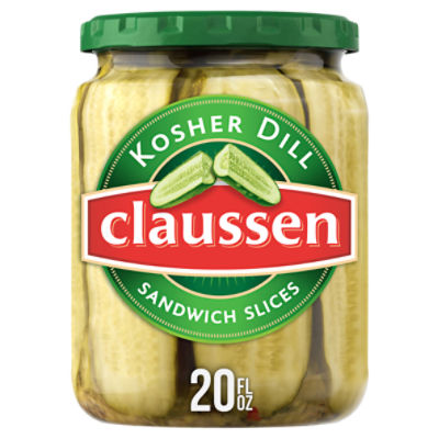 Claussen Sandwich Slices Kosher Dill Pickles, 20 fl oz, 20 Fluid ounce