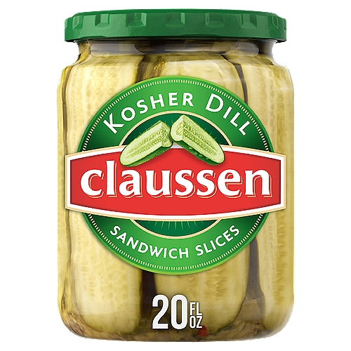 Claussen Sandwich Slices Kosher Dill Pickles, 20 fl oz