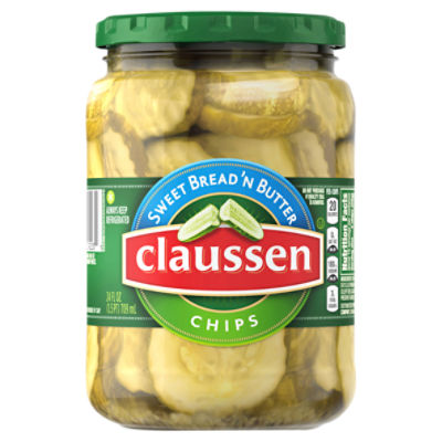 Claussen Sweet Bread 'N Butter Pickle Chips, 24 fl oz Jar