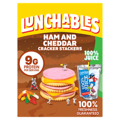 Lunchables Ham and Cheddar Cracker Stackers Kit, 1 Each