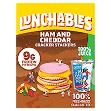 Lunchables Ham & Cheddar Cracker Stackers with 100% Juice, Lunch Combinations, 1 Each