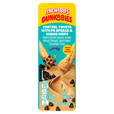 Lunchables Dunkables Pretzel Twists with PB Spread & Choco Chips, 2.0 oz Tray