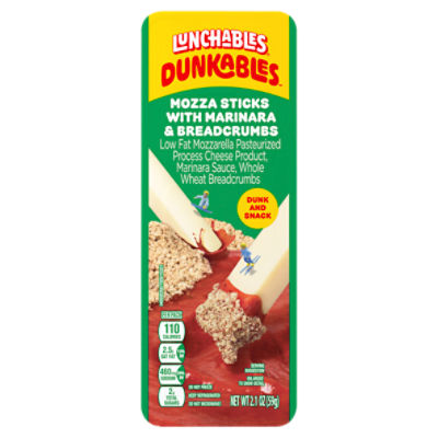 Lunchables Dunkables Mozza Sticks with Marinara & Breadcrumbs, 2.1 oz Tray