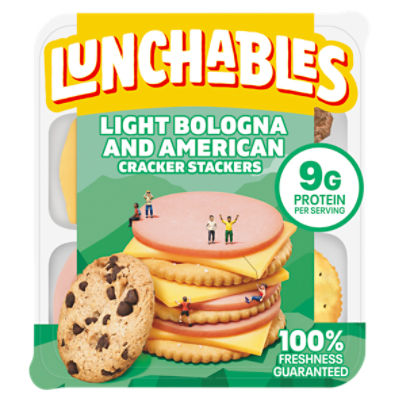Lunchables Light Bologna and American Cracker Stackers, 3.1 oz, 3.1 Ounce