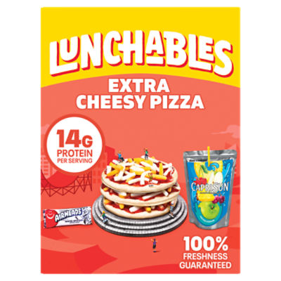 Lunchables Extra Cheese Pizza Meal Kit with Capri Sun Pacific Cooler Drink & Airheads White Mystery Candy, 10.6 oz Box, 10.6 Ounce