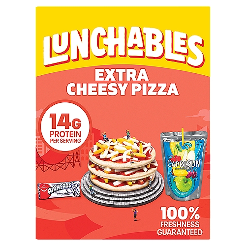 Lunchables Extra Cheese Pizza Meal Kit with Capri Sun Pacific Cooler Drink & Airheads White Mystery Candy, 10.6 oz Box