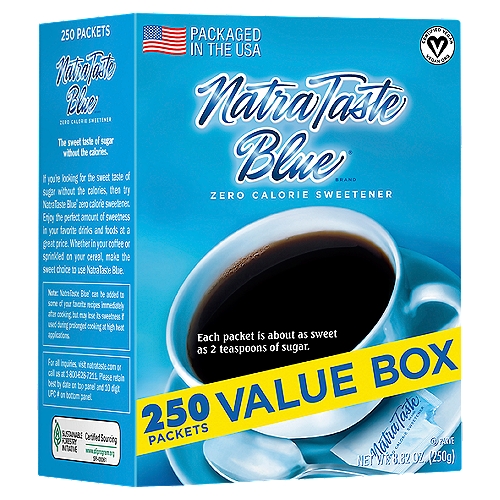 NatraTaste Blue Zero Calorie Sweetener Value Box, 250 count, 8.82 oz