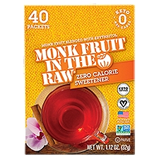 Monk Fruit In The Raw Zero Calorie Sweetener, 40 count, 1.12 oz