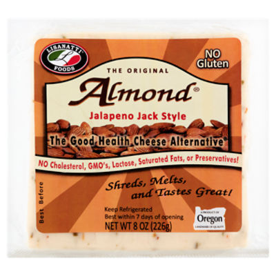 Lisanatti Foods The Original Almond Jalapeno Jack Style Cheese Alternative, 8 oz