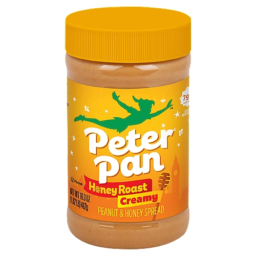 PETER PAN 16.3oz Honey Roast Creamy Peanut And Natural Honey Spread
Peter Pan Creamy Honey Roast Peanut Spread is a little bit salty, a little bit sweet, and a whole lot delicious. Spread it, scoop it, dip it, or bake it—Peter Pan's Honey Roast Peanut Butter can be used in a variety of ways. A childhood favorite, Peter Pan's sweet and salty flavors are a tasty addition to your favorite snacks, meals, and desserts. Each jar contains 16.3 oz of honey roast peanut spread and 210 calories per serving. With rigorous safety processes, Peter Pan's maintains high quality standards across every part of the business. Includes 12 jars.