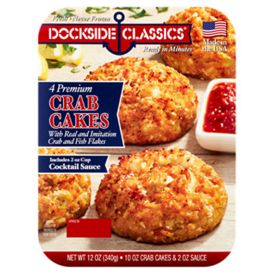 Dockside Classics Premium Crab Cakes, 4 count, 12 oz, 12 Ounce