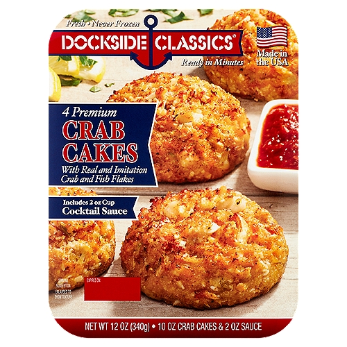 Dockside Classics Premium Crab Cakes, 4 count, 12 oz