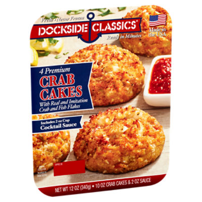 Dockside Classics Premium Crab Cakes, 4 count, 12 oz