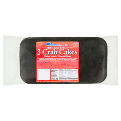 Seafood America Hot and Spicy Crab Cakes, 3 count, 7.5 oz, 7.5 Ounce