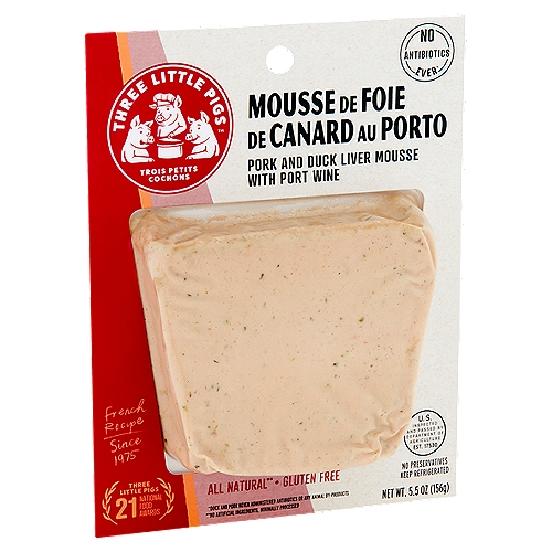 Three Little Pigs Pork and Duck Liver Mousse with Port Wine, 5.5 oz