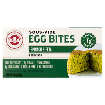 Three Little Pigs Sous-Vide Spinach & Feta Egg Bites, 8.4 oz