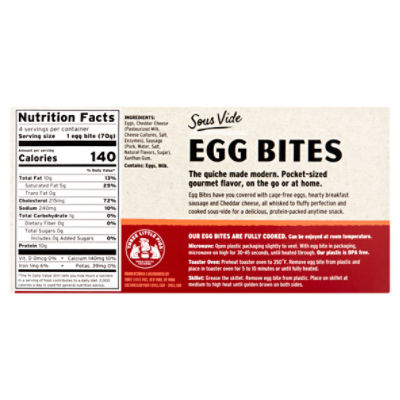 Egg Bites, Three Cheese & Turkey Sausage Nutrition Facts - Eat