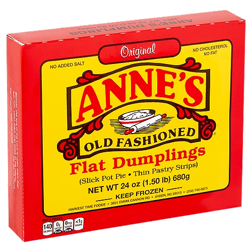 Anne's Original Old Fashioned Flat Dumplings, 24 oz
Keep me cookin' with Anne's Dumplings®