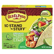 Old El Paso Stand 'n Stuff White Corn Taco Shells with a Hint of Lime, 10 count, 5.4 oz