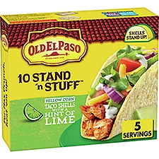 Old El Paso Stand 'n Stuff Yellow Corn Taco Shells with a Hint of Lime, 10 count, 5.4 oz