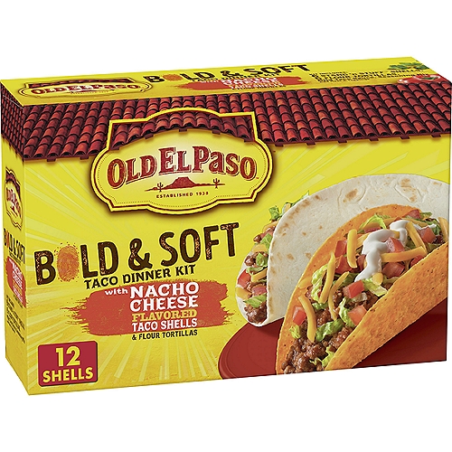 Old El Paso Bold & Soft Taco Dinner Kit, 12 count, 12.6 oz