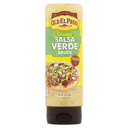 Old El Paso Creamy Salsa Verde Sauce, 9 oz
Taco Night Made Easy!
✓No-mess cap
✓No spills