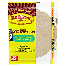 Old El Paso Flour Tortillas for Soft Tacos and Fajitas Family Size, 20 count, 16.4 oz