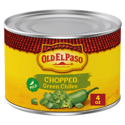 Old El Paso Peeled Chopped Green Chiles, 4.0 oz, 4 Ounce