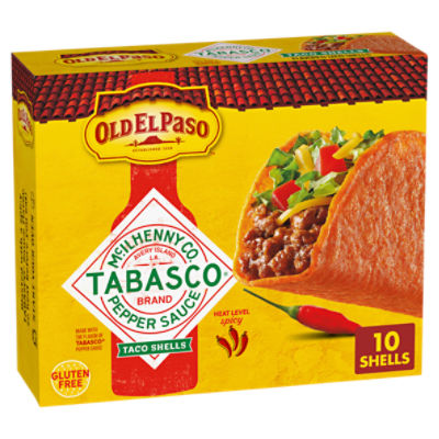 Old El Paso Tabasco Mcllhenny Co. Pepper Sauce Flavored Taco Shells, 10 count, 5.4 oz, 5.4 Ounce