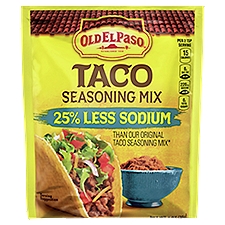 Old El Paso 25% Less Sodium, Taco Seasoning Mix, 1 Ounce