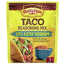 Old El Paso 25% Less Sodium Taco Seasoning Mix, 1 oz, 1 Ounce