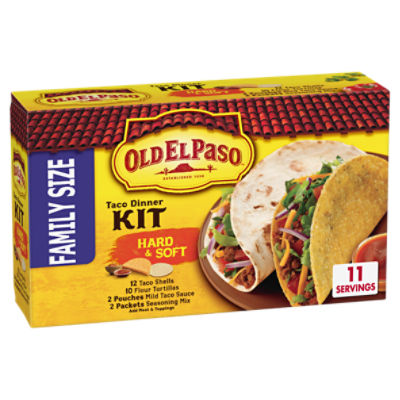 Old El Paso Old El Paso Hard & Soft Taco Dinner Kit Family Size, 2 count, 21.2 oz, 21.2 Ounce 