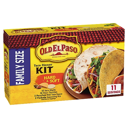 Old El Paso Hard & Soft Taco Dinner Kit Family Size, 2 count, 21.2 oz