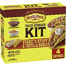 Old El Paso Stand 'N Stuff & Tortilla Bowls Hard & Soft Taco Dinner Kit, 9.4 oz