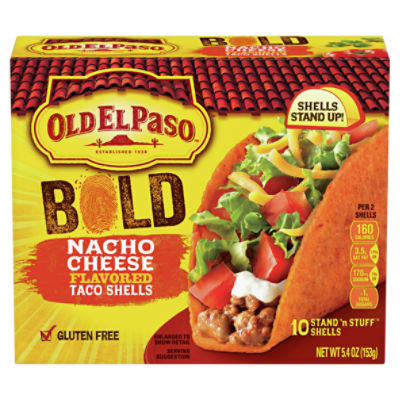 Old El Paso Bold Nacho Cheese Flavored, Taco Shells