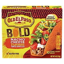 Old El Paso Bold Nacho Cheese Flavored, Taco Shells, 5.4 Ounce
