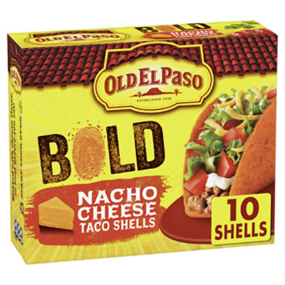 Old El Paso Bold Nacho Cheese Flavored Taco Shells, 10 count, 5.4 oz