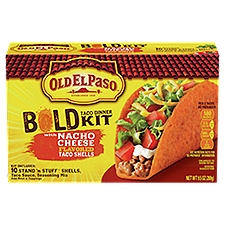 OLD EL PASO Bold Taco Dinner Kit with Nacho Cheese Flavored Taco Shells, 9.5 oz
