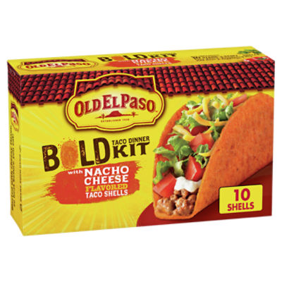 OLD EL PASO Bold Taco Dinner Kit with Nacho Cheese Flavored Taco Shells, 9.5 oz