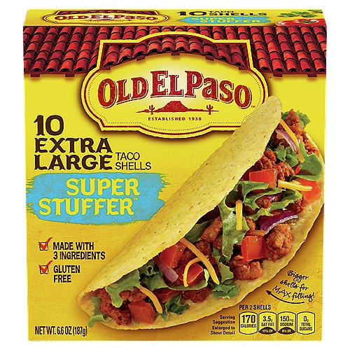 Old El Paso Extra Large Super Stuffer Taco Shells, 10 count, 6.6 oz