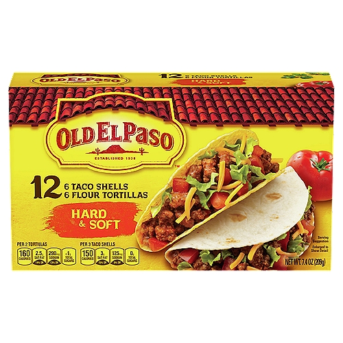 OLD EL PASO Hard & Soft Taco Shells and Flour Tortillas, 12 count, 7.4 oz