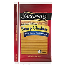 SARGENTO Sliced Sharp Natural Cheddar, Cheese, 8 Ounce