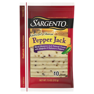 Sargento Sliced Pepper Jack Natural Cheese, 10 count