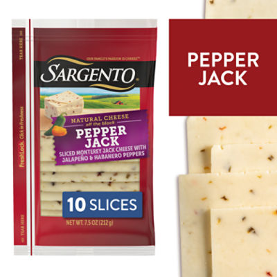 Sargento Sliced Pepper Jack Natural Cheese, 10 count, 7.5 oz