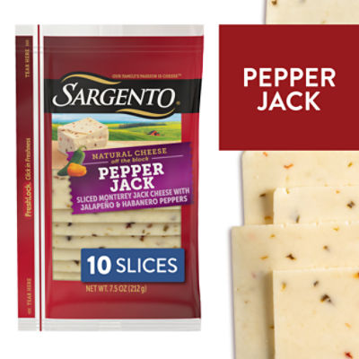 Sargento Sliced Pepper Jack Natural Cheese, 10 Count, 7.5 oz