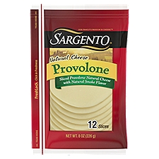 SARGENTO Sliced Provolone Natural Cheese with Natural Smoke Flavor, 12 count, 8 oz